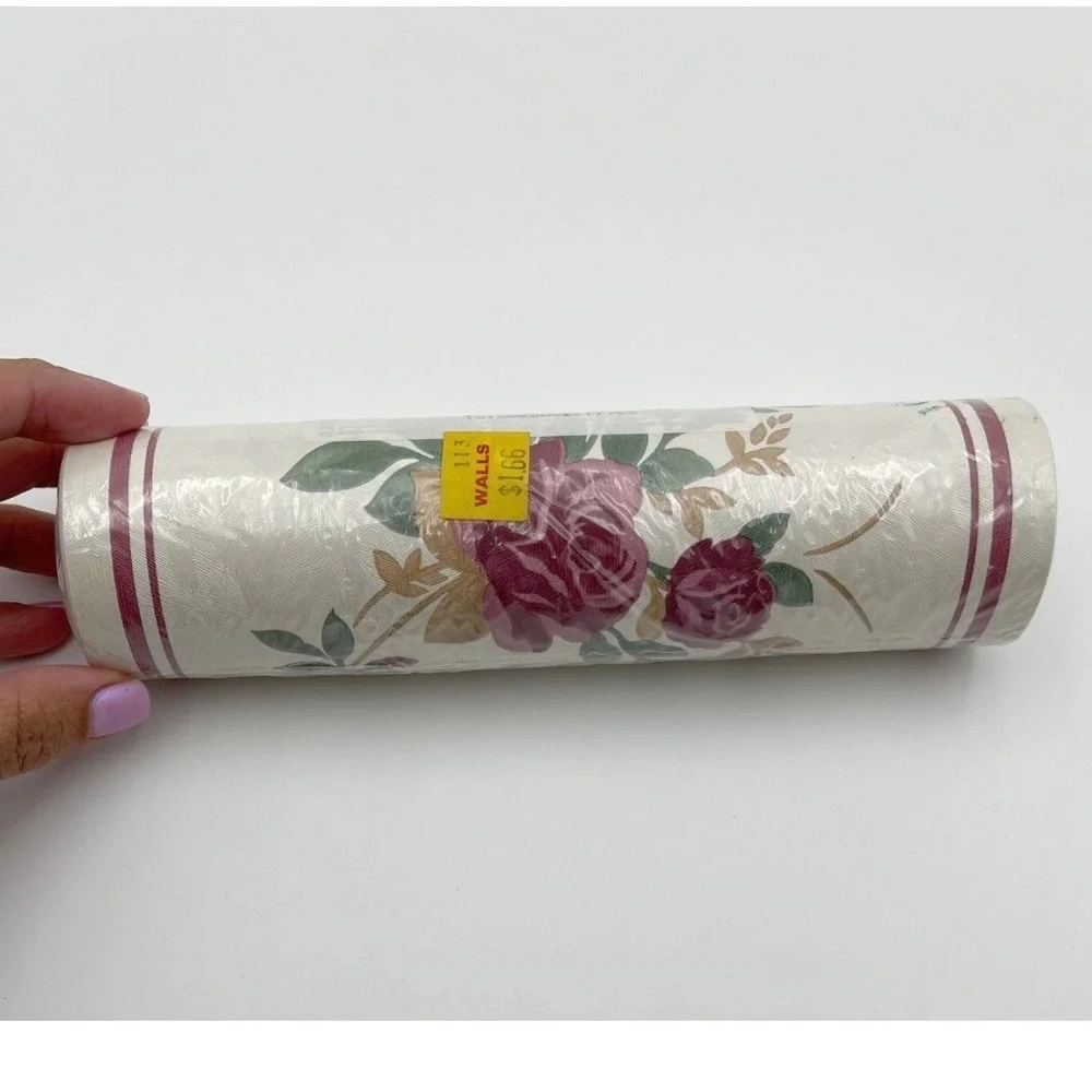 Fashion Point Pre-Pasted Floral Wallpaper Border 5yd Cottage Traditional‎ VTG